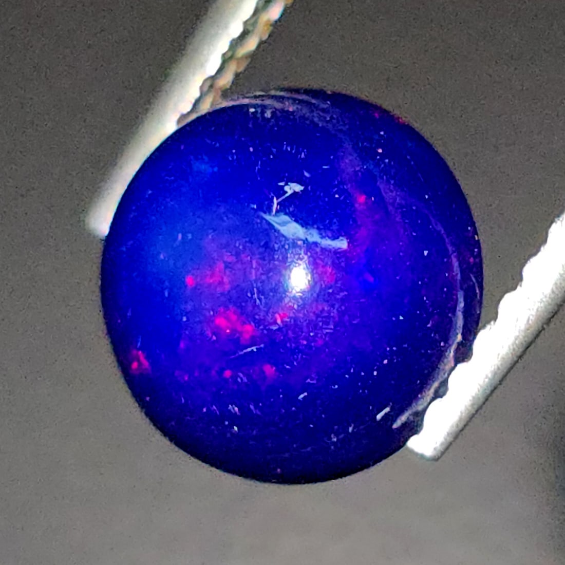 1.38 Ct Natural Ethiopian Blue Fire Opal: Gemstones: Natural Fire Opal /Carat Weights: 1.38 ct /Size or Dimensions: 8 X 8 mm /Treatment: Color Dyed