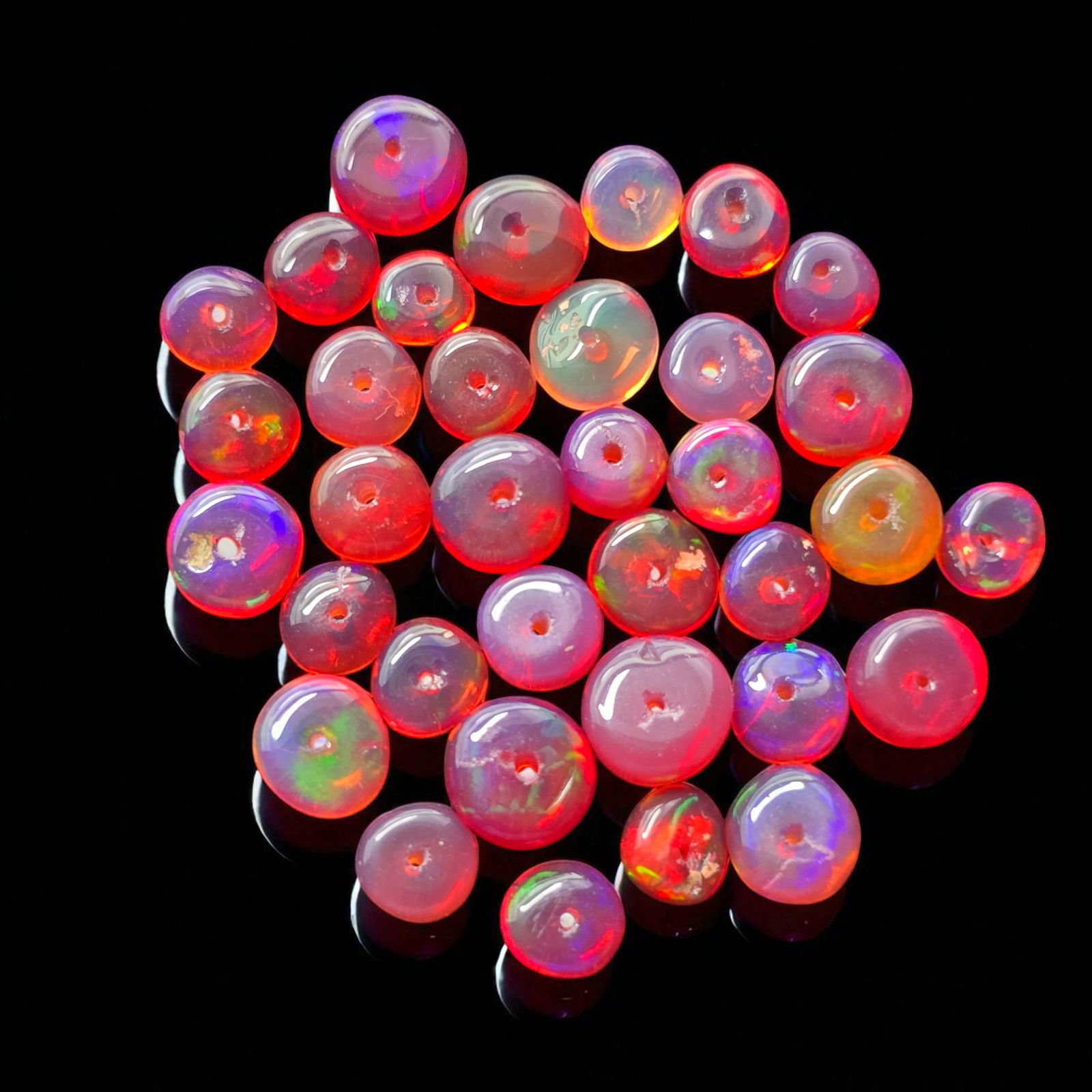 7.35 Ct Natural Red Fire Opal Loose Beads (1 of 2)