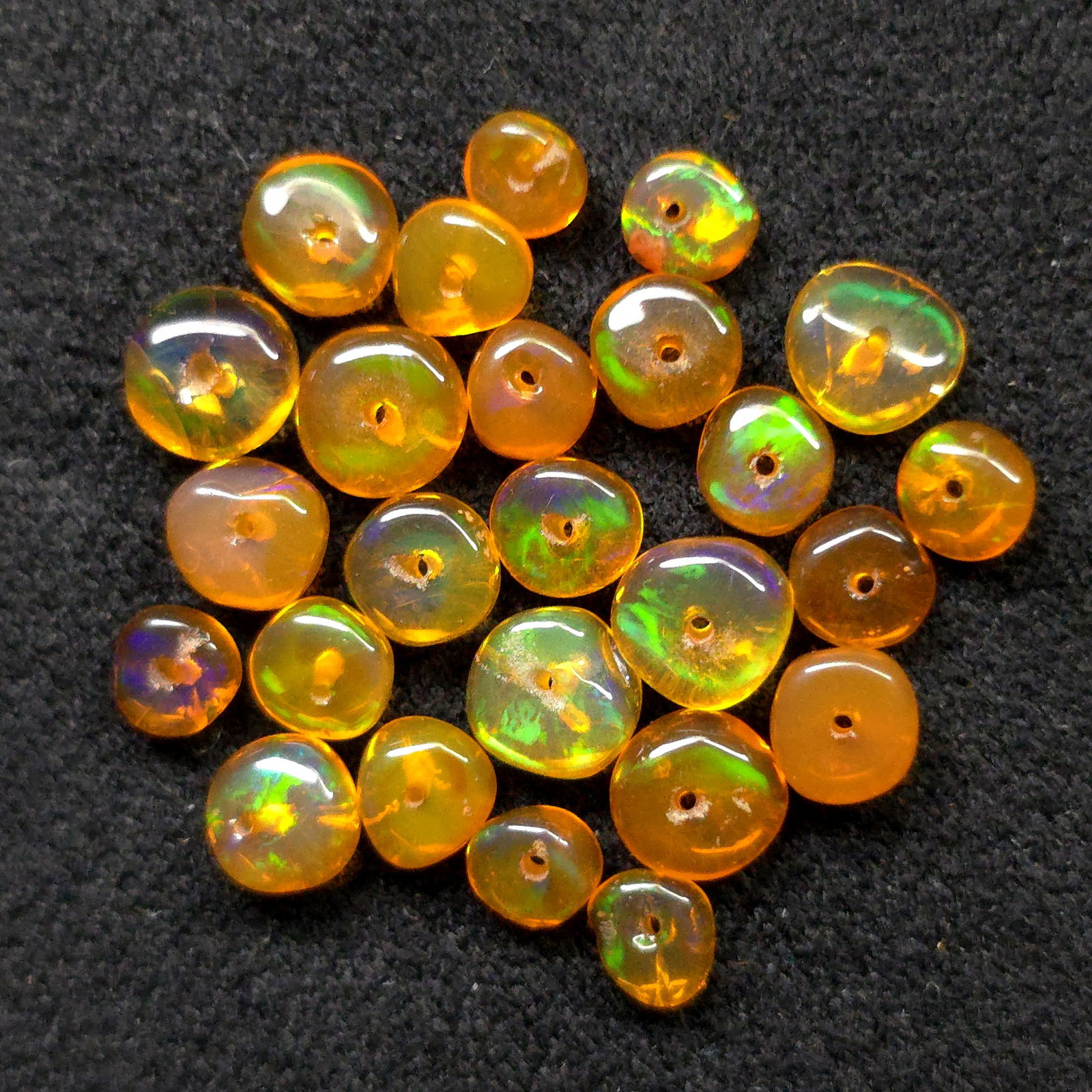 4.53 Ct Natural Orange Fire Opal Loose Beads: Gemstones: Natural Orange Fire Opal /Carat Weights: 4.53 ct /Size or Dimensions: 4 to 5 mm Approx /Treatment: Dyed