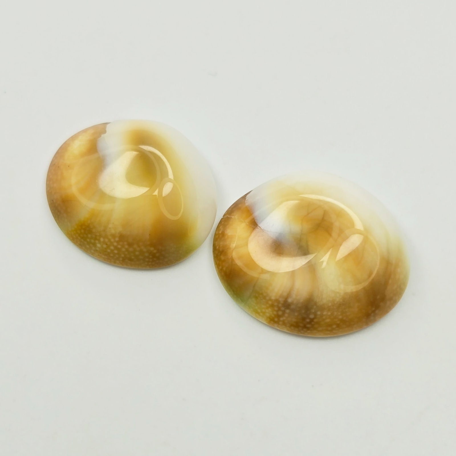 13.06 ct Natural Shiv Eye Shell Pair: Gemstones: Natural Grandidierite /Carat Weights: 13.06 ct /Size or Dimensions: 15.50 X 14 X 5 mm Approx