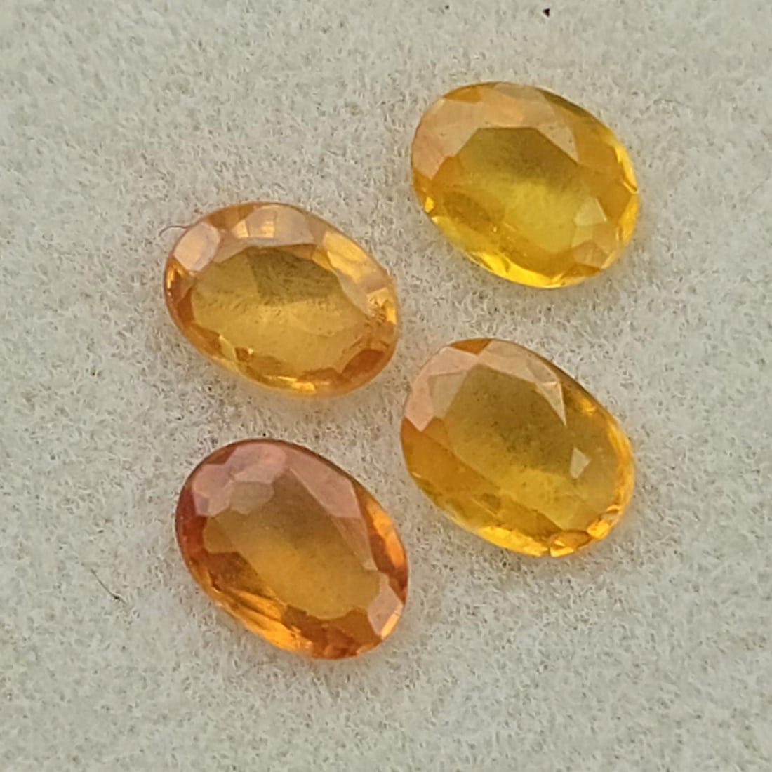 0.69 Ct "Top Quality" Natural Orange Sapphire Set: Gemstones: Natural Sapphire /Carat Weights: 0.69 ct /Size or Dimensions: 4 X 3 mm /Treatment: Heated