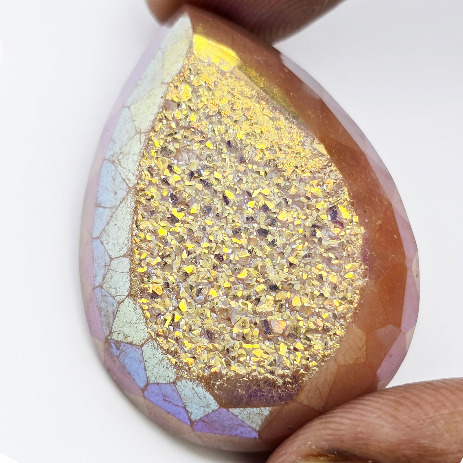 56.34 ct Natural Druzy: Gemstones: Natural Druzy /Carat Weights: 56.34 ct /Size or Dimensions: 35 X 25.40 X 9 mm Approx /Treatment: Dyed