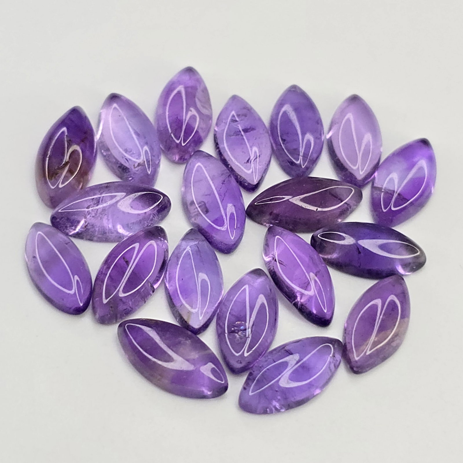 18.41 ct Natural African Amethyst Cab Pear Set (1 of 2)