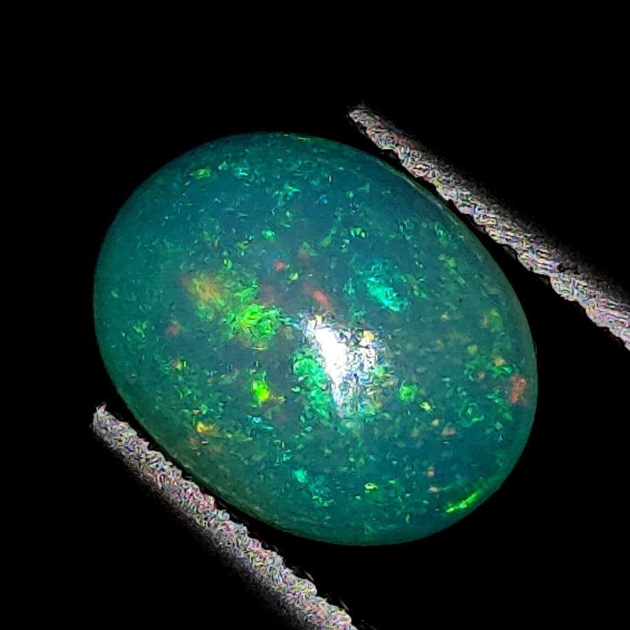 1.13 Ct Natural Ethiopian Green Fire Opal - 3