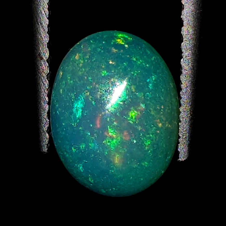 1.13 Ct Natural Ethiopian Green Fire Opal - 5
