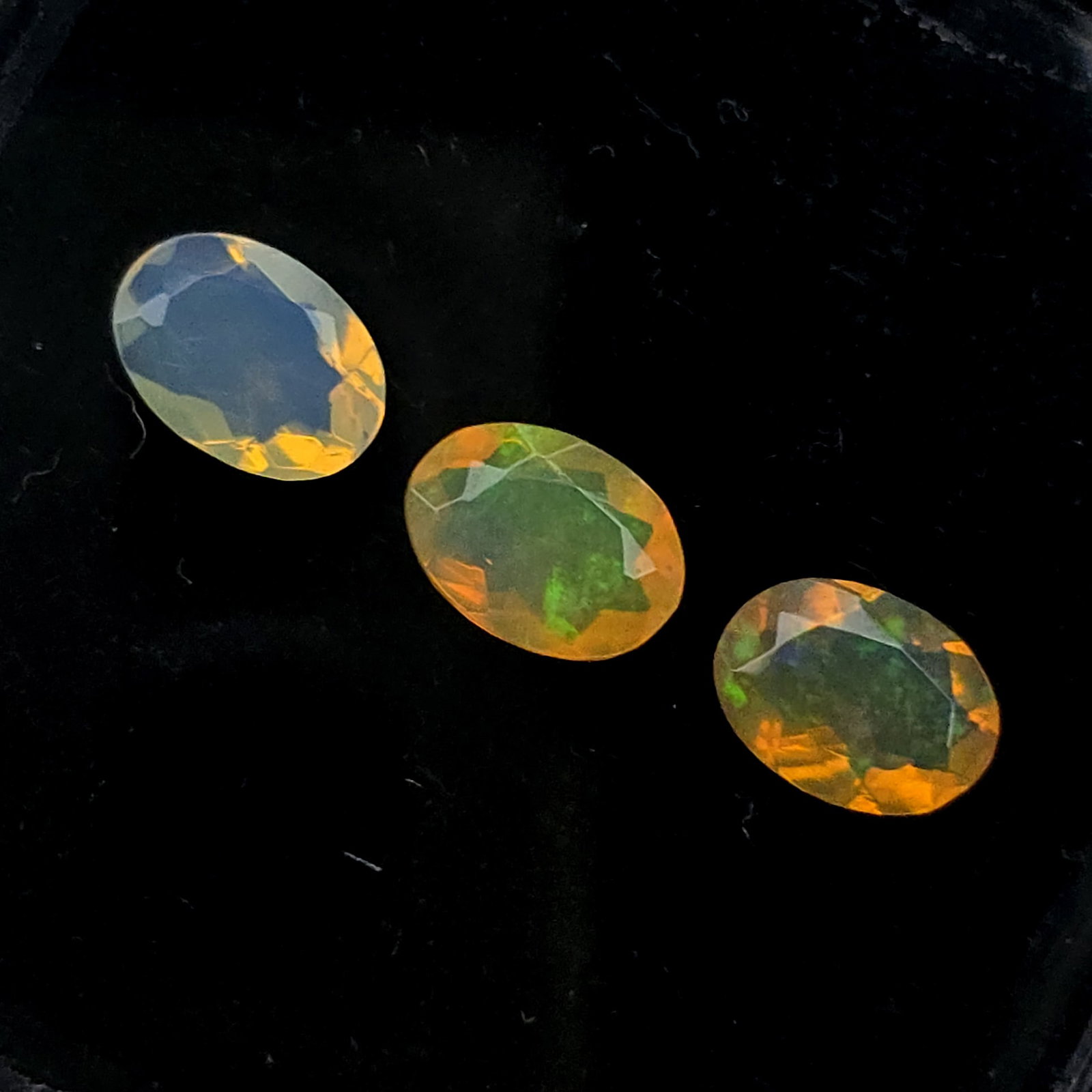 1.48 Ct "Play of Colors" Natural Ethiopian Fire Opal Set (1 of 4)
