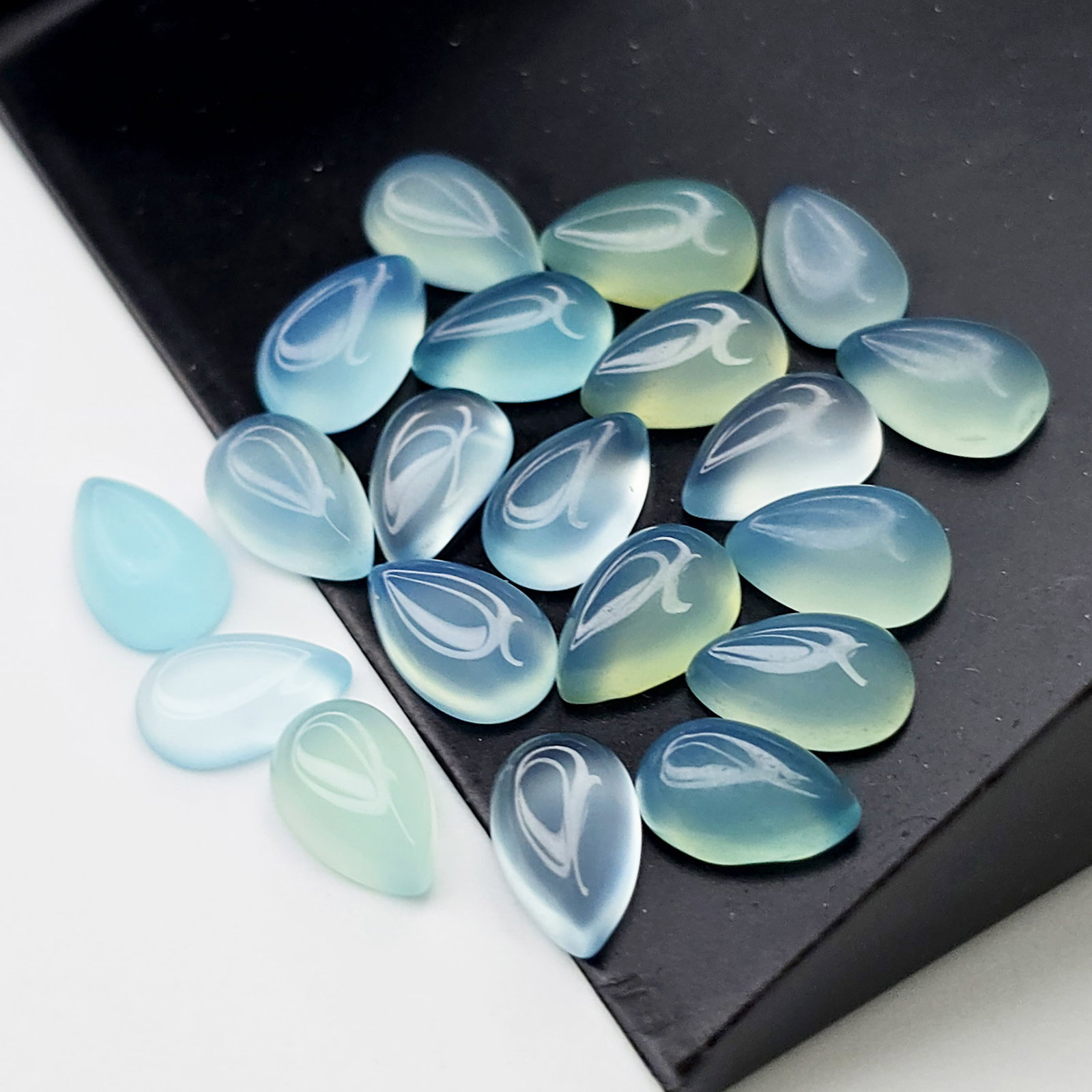 17.98 ct Natural Chalcedony Pear Set (1 of 3)