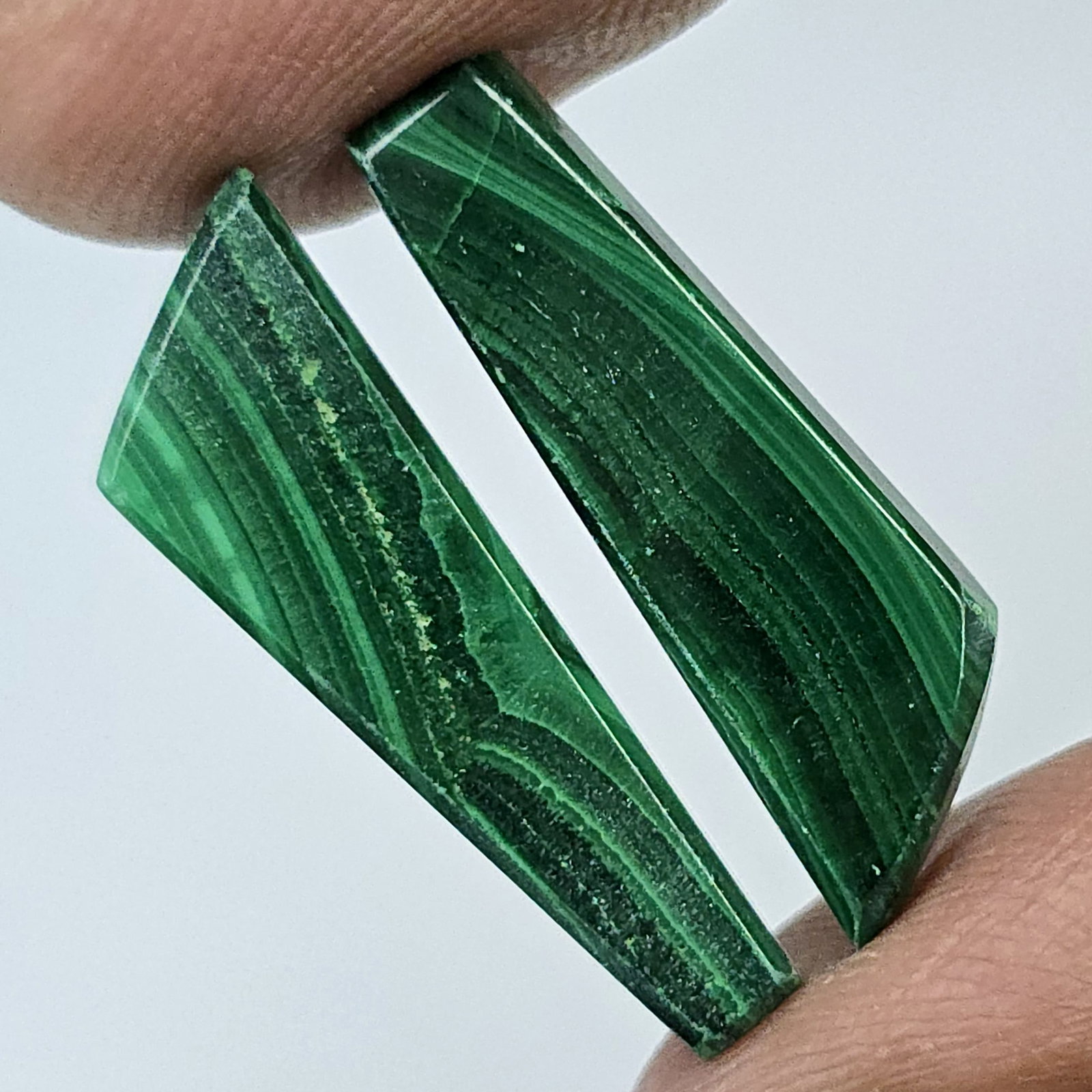 13.97 Ct Natural Malachite Pair (1 of 3)
