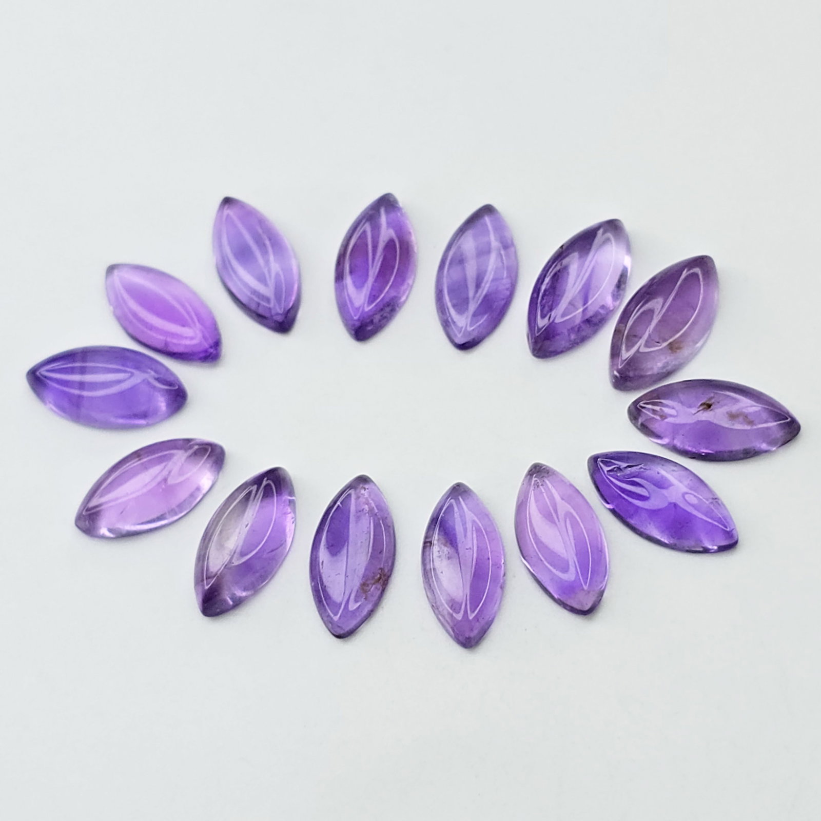 24.34 ct Natural African Amethyst Cab Marquise Set (1 of 2)