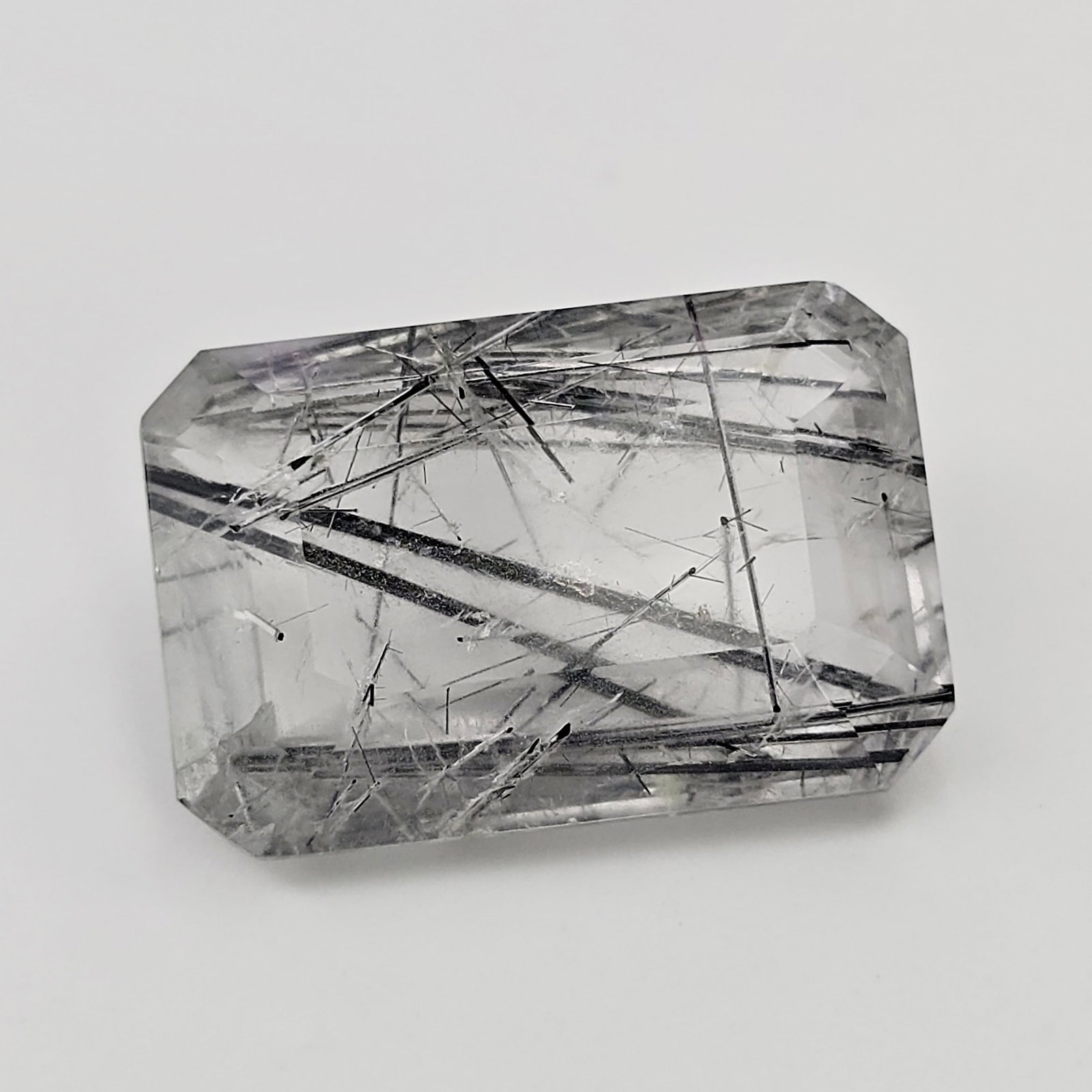 16.73 ct Natural Black Rutile Quartz Cut (1 of 4)