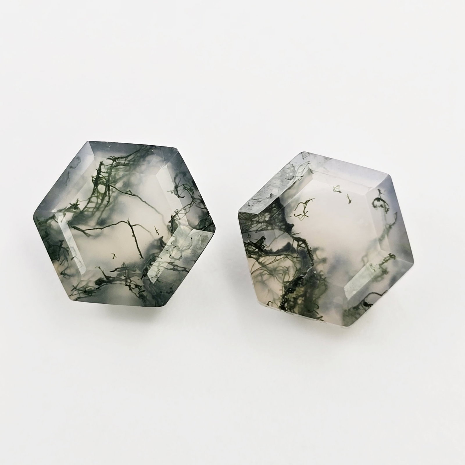 4.26 Ct "Premium Quality" Natural Moss Agate Fancy Pair (1 of 3)