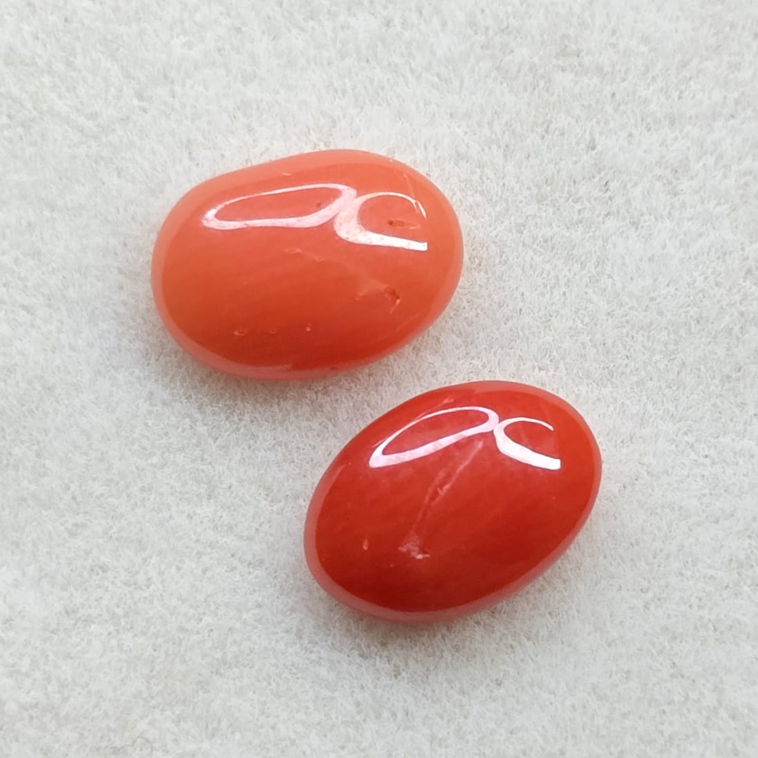 1.18 ct Natural Red Coral Pair (1 of 2)