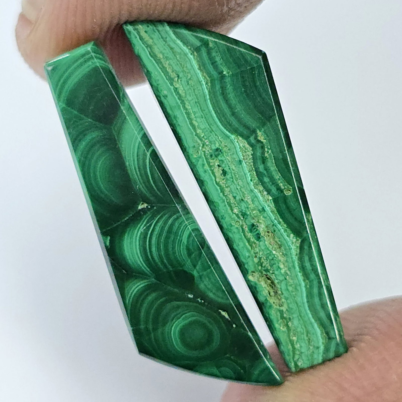 14.53 Ct Natural Malachite Pair (1 of 2)