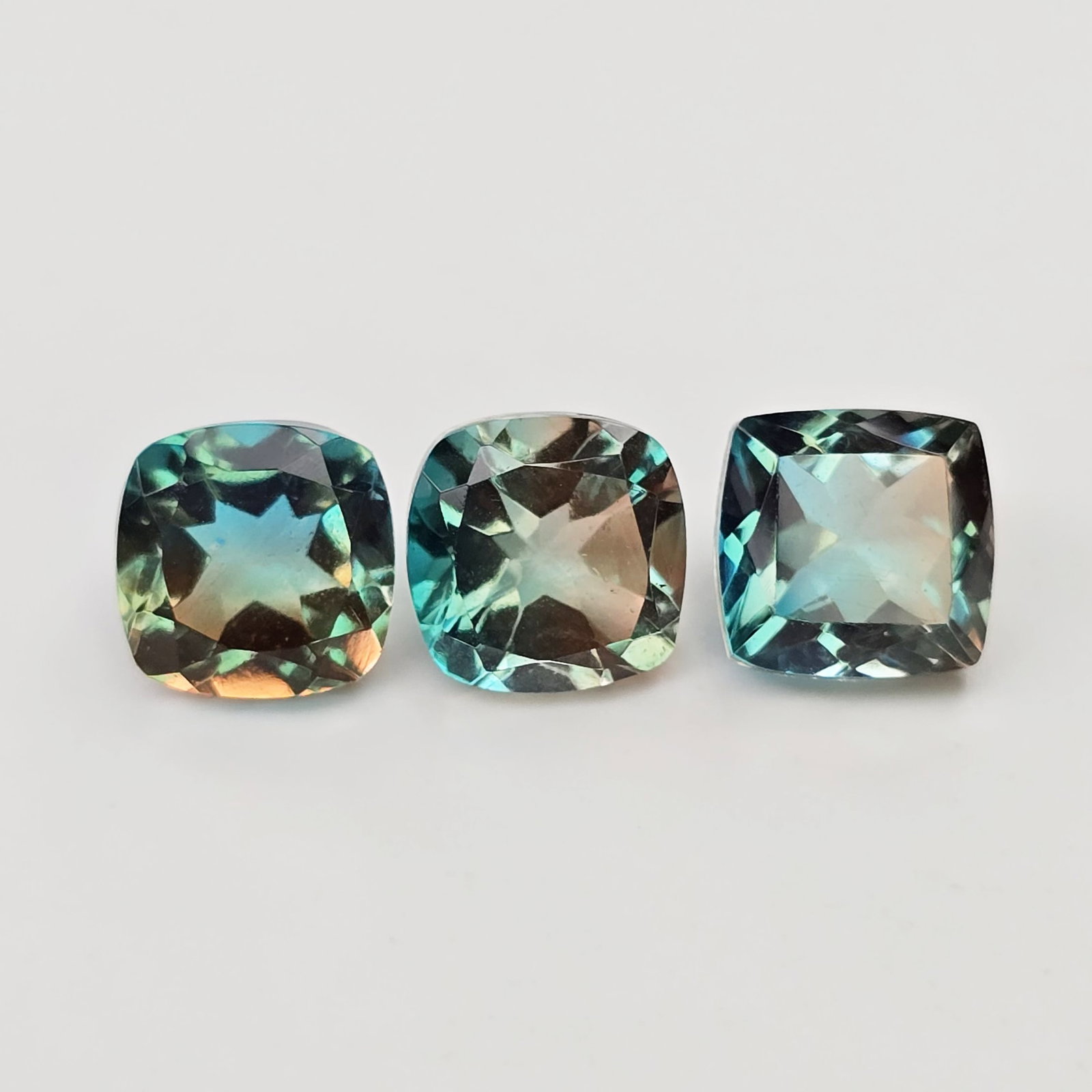 5.03 Ct "Beautiful"Aqua Terra Costa Doublet Quartz Set (1 of 3)