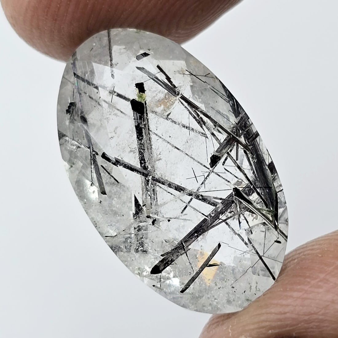 10 ct Natural Black Rutile Quartz Cut: Gemstones: Natural Rutile Quartz /Carat Weights: 10 ct /Size or Dimensions: 19 X 11 X 7 mm /Treatment: No