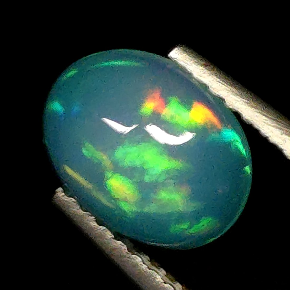 1.01 Ct Natural Ethiopian Green Fire Opal (1 of 8)