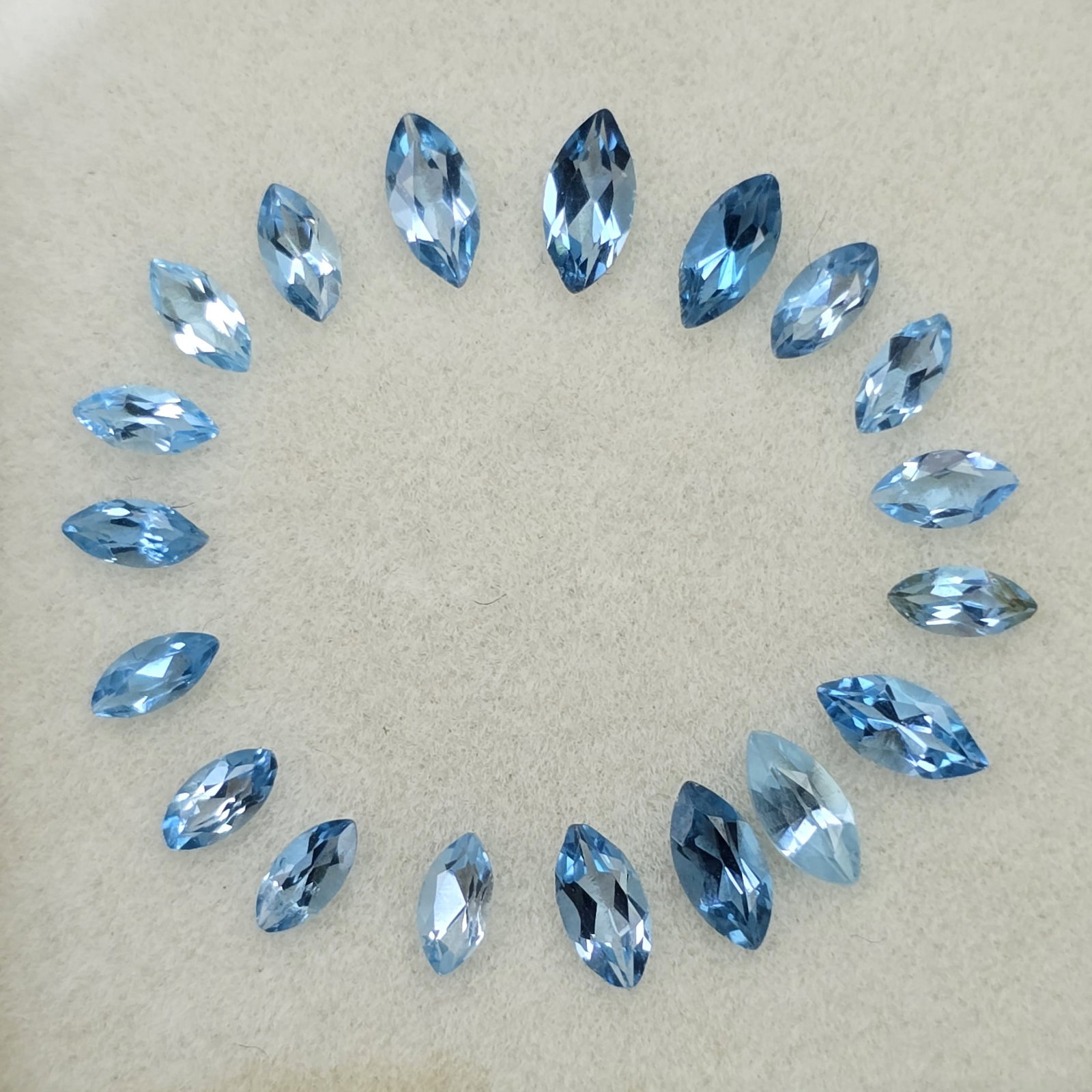 1.83 ct Natural Blue Topaz Set: Gemstones: Natural Blue Topaz /Carat Weights: 1.83 ct /Size or Dimensions: 5 X 2.50 mm Approx /Treatment: Irradiated