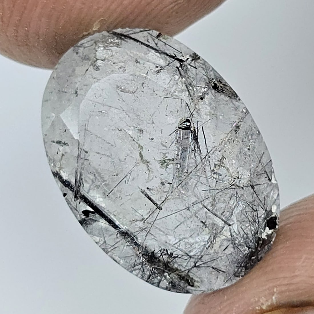8.15 ct Natural Black Rutile Quartz Cut: Gemstones: Natural Rutile Quartz /Carat Weights: 8.15 ct /Size or Dimensions: 16.80 X 11.80 X 6.30 mm /Treatment: No