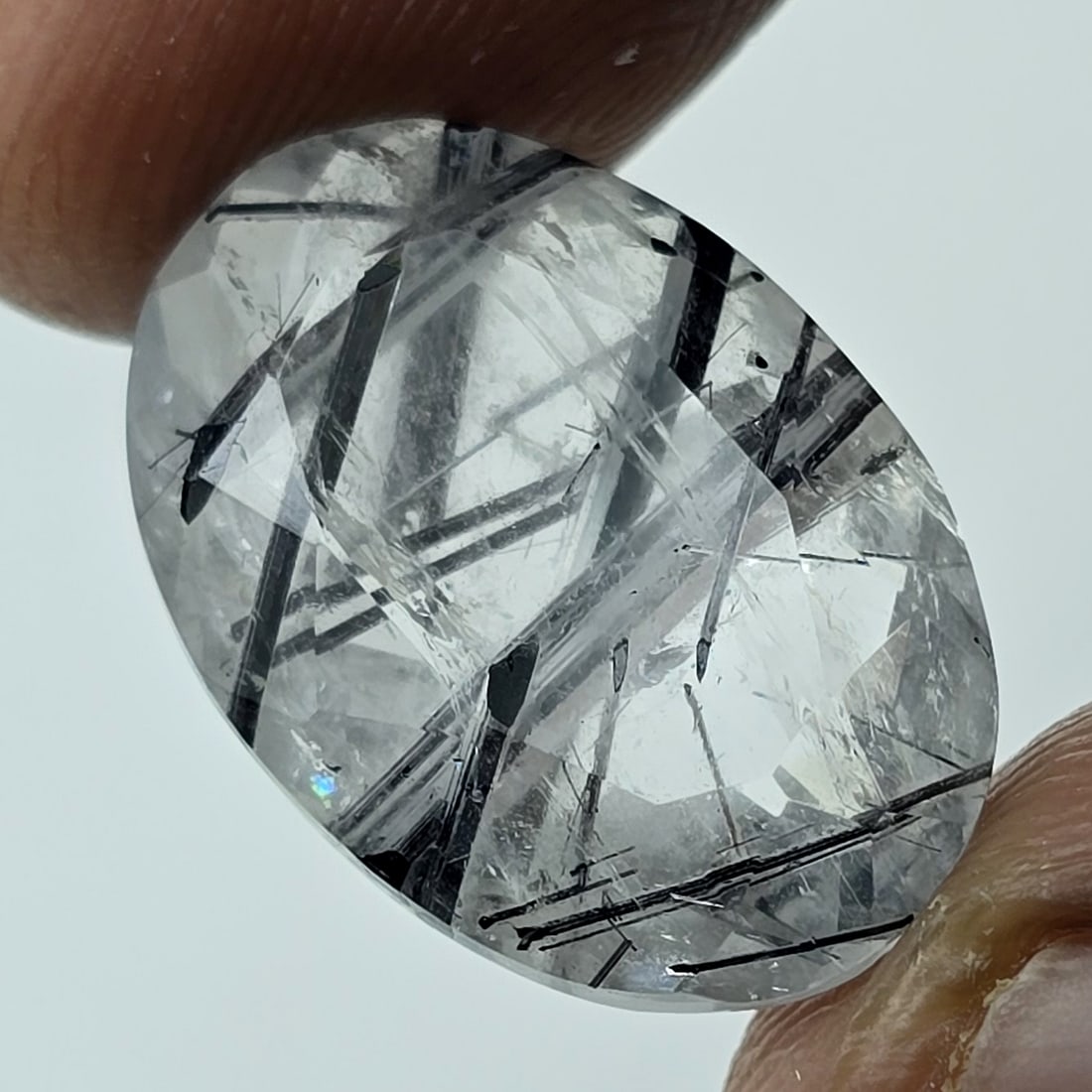 9.08 ct Natural Black Rutile Quartz Cut (1 of 3)