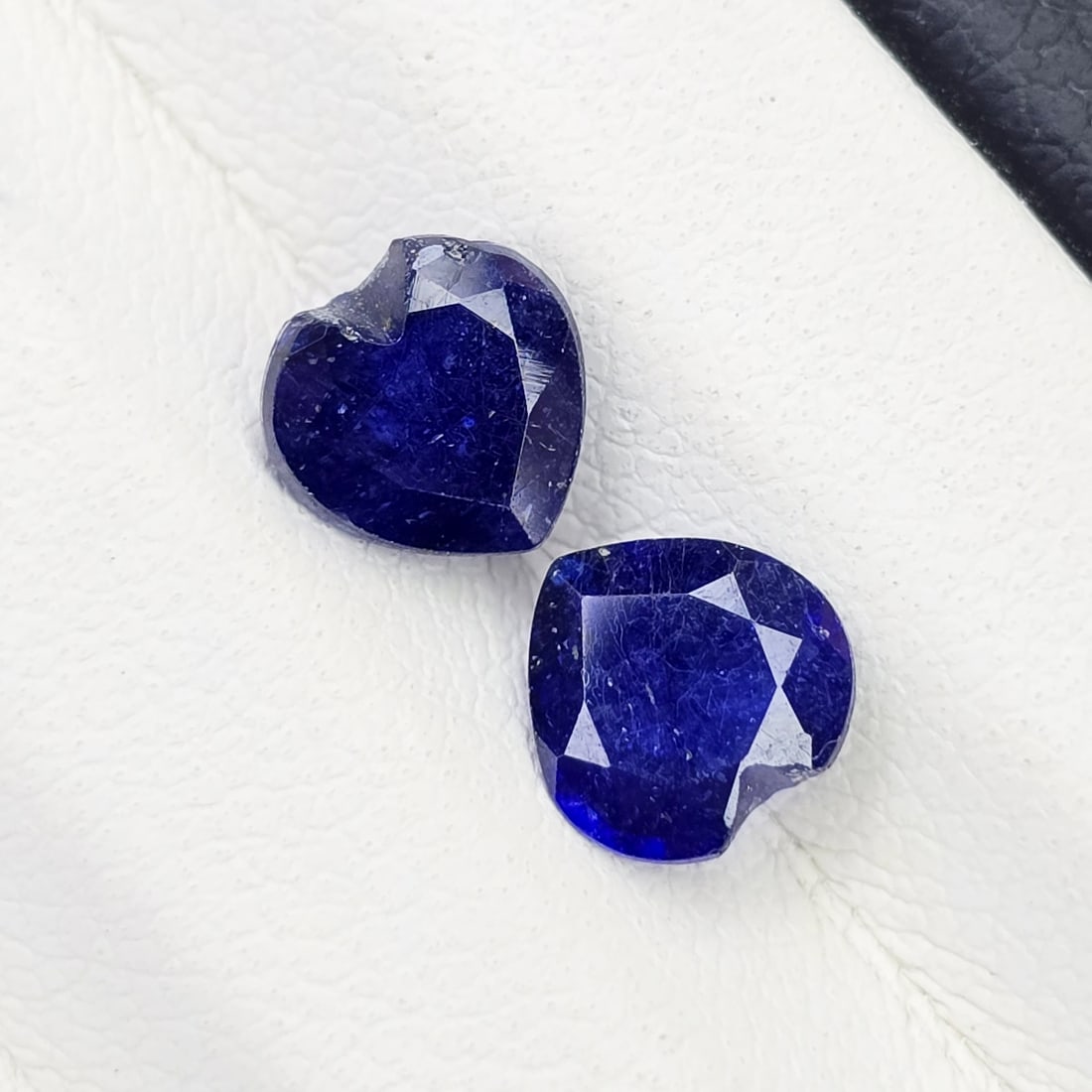 1.96 Ct Natural Blue Sapphire Pair: Gemstones: Natural Sapphire /Carat Weights: 1.96 ct /Size or Dimensions: 6 X 6 mm /Treatment: Glass Filled