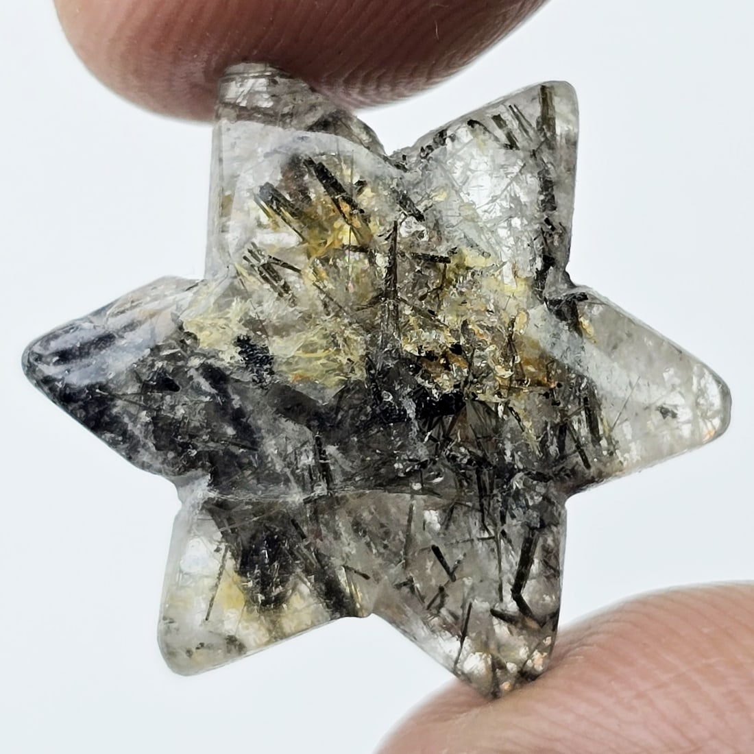 13.71 ct Natural Black Rutile Quartz Star (1 of 2)