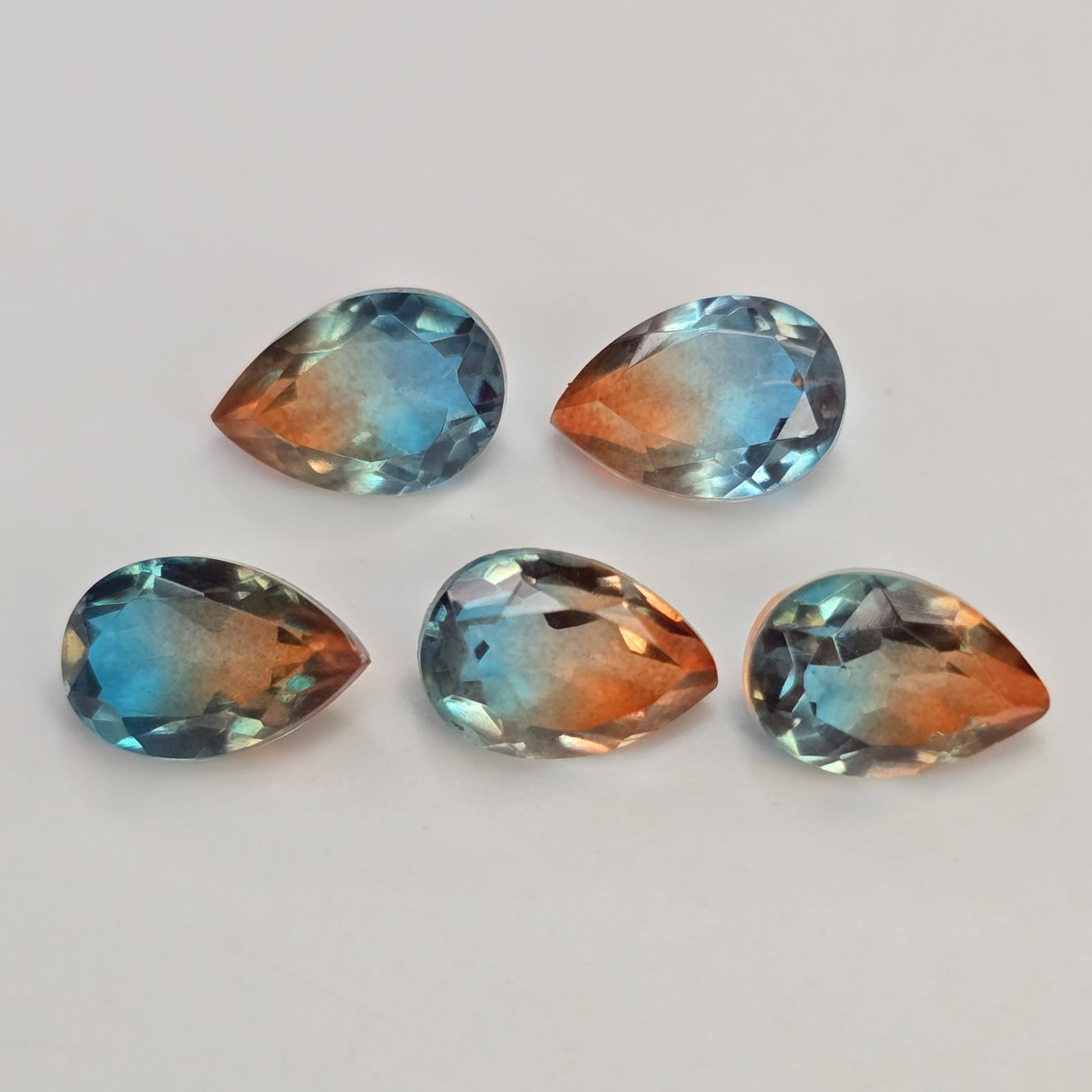 7.97 Ct "Beautiful"Aqua Terra Costa Doublet Quartz Set (1 of 2)