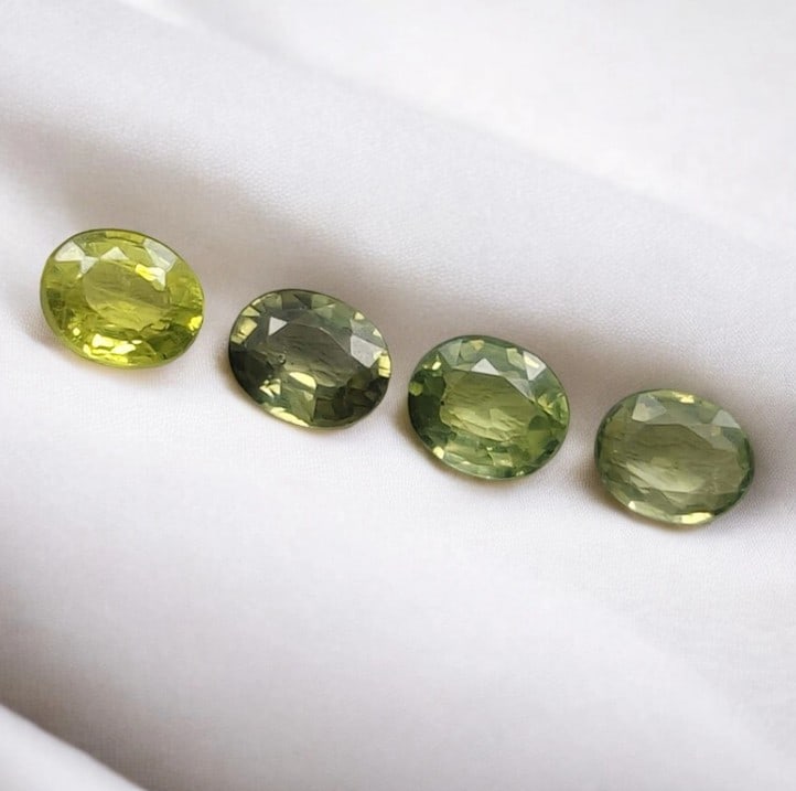 1.80 Ct "Top Quality" Natural Green Sapphire Set: Gemstones: Natural Sapphire /Carat Weights: 1.80 ct /Size or Dimensions: 5 X 4 mm /Treatment: Heated