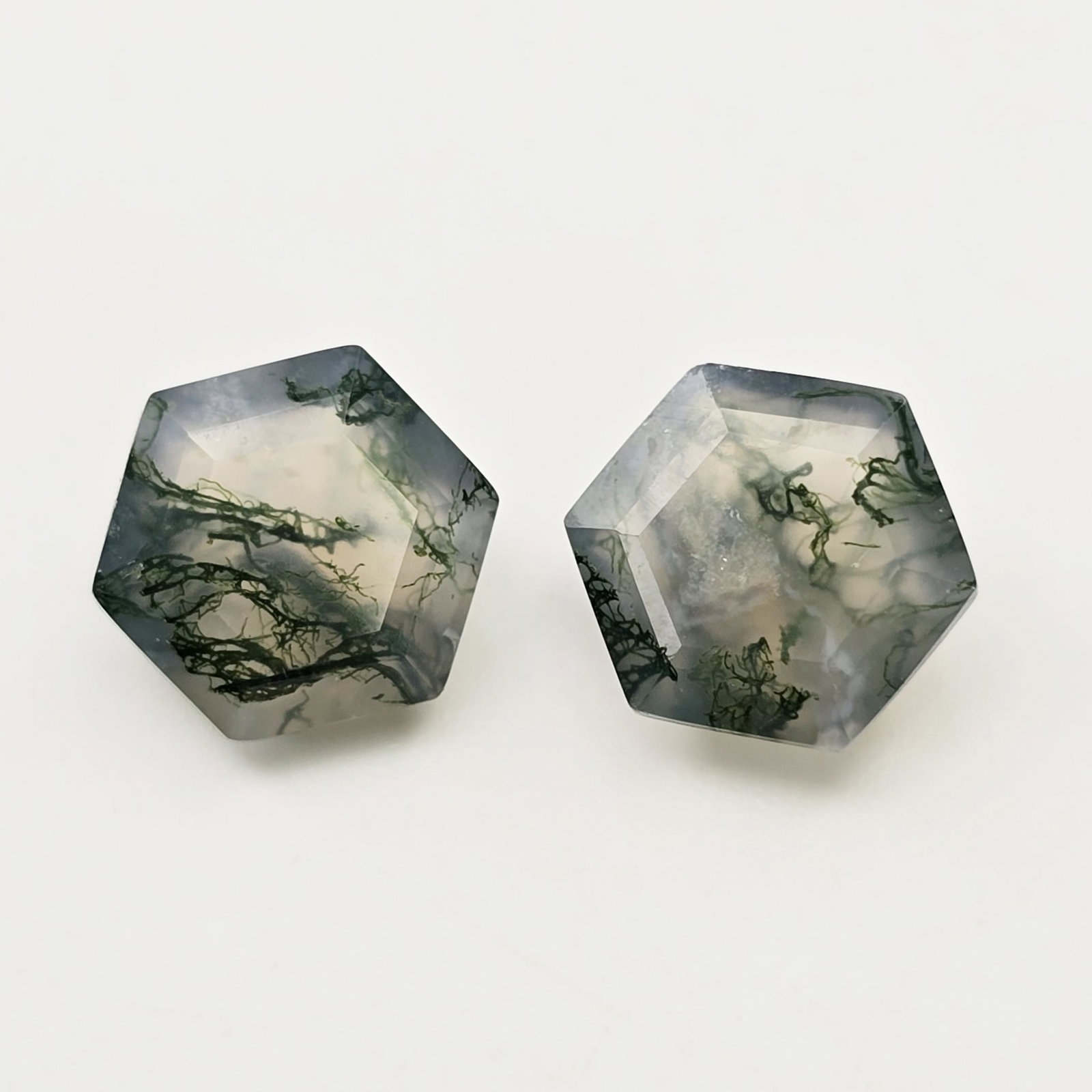 4.25 Ct "Premium Quality" Natural Moss Agate Fancy Pair (1 of 4)