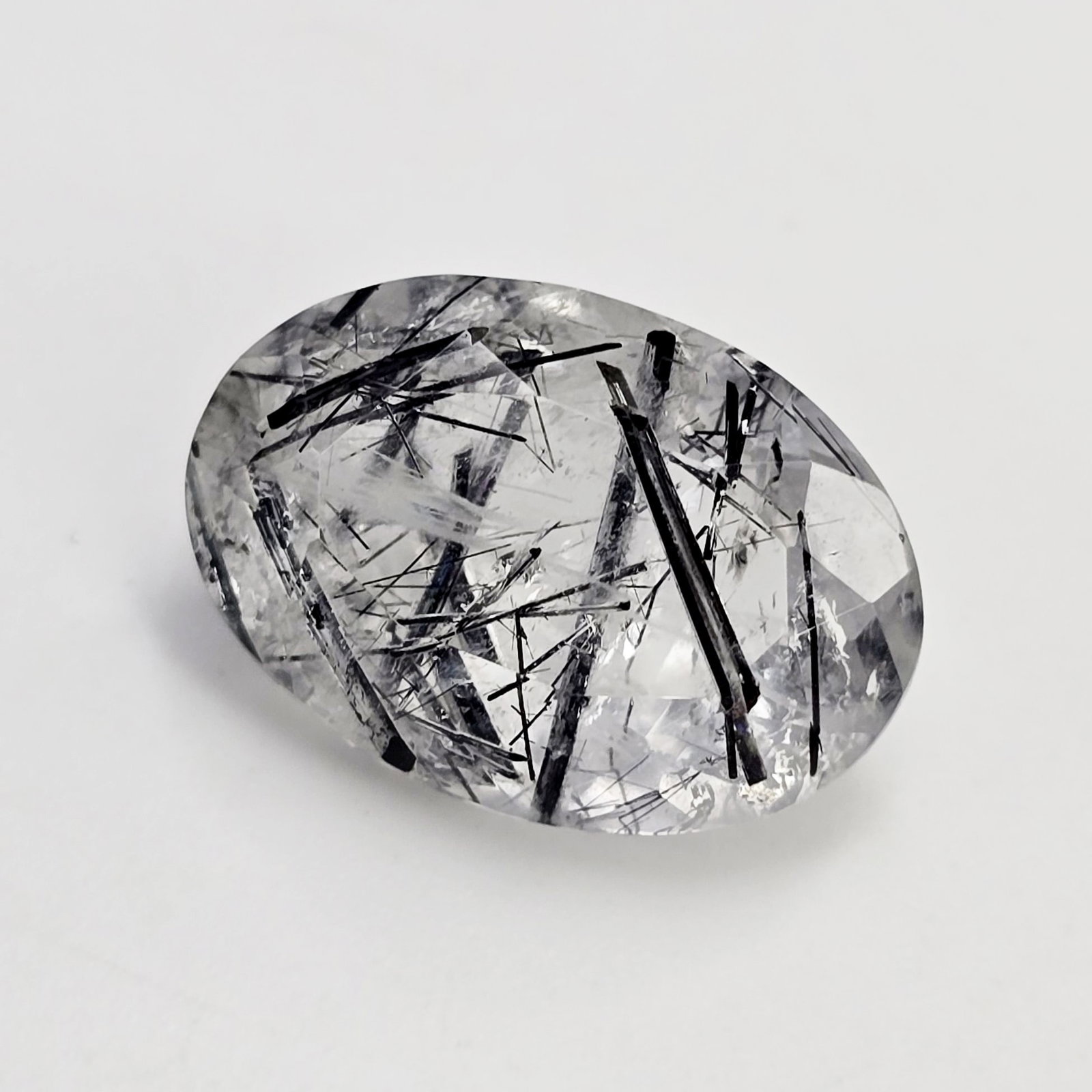 9.82 ct Natural Black Rutile Quartz Cut: Gemstones: Natural Rutile Quartz /Carat Weights: 9.82 ct /Size or Dimensions: 17 X 12 X 8 mm /Treatment: No
