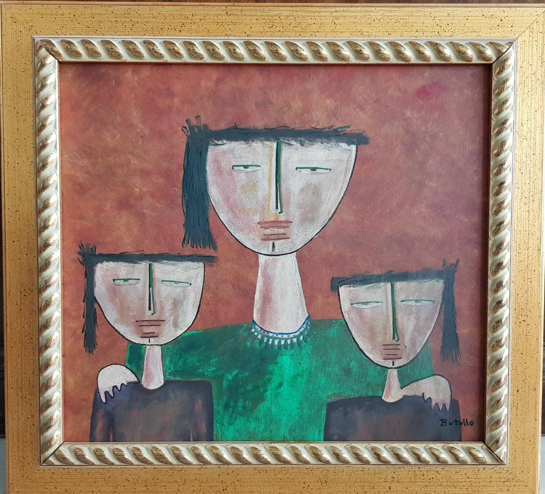 ANGEL BOTELLO Familia. c 1980. Oil on masonite. 36 x 40 (1 of 1)