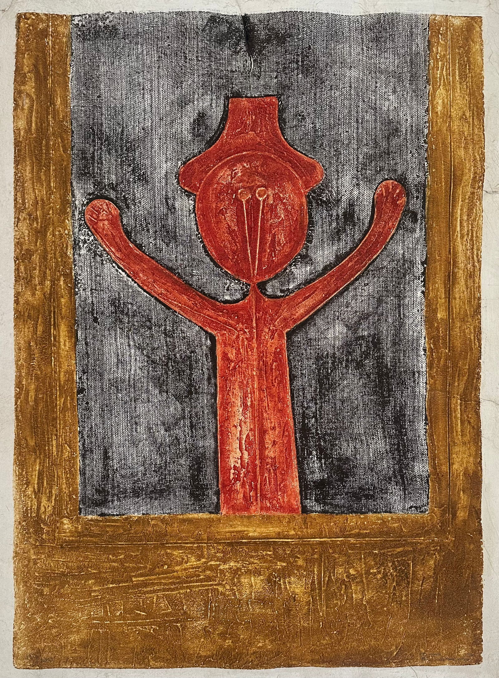 RUFINO TAMAYO, Nino (CHILD). 1979: Artist: Rufino Tamayo (1899–1991)Title: Niño (Child)Year: 1979Medium: MixografíaPrinted Area: 80.5 × 80.5 cmPaper Size: 87 × 67 cmEdition: 16/100Details: Signed and numbered in crayonCreated in