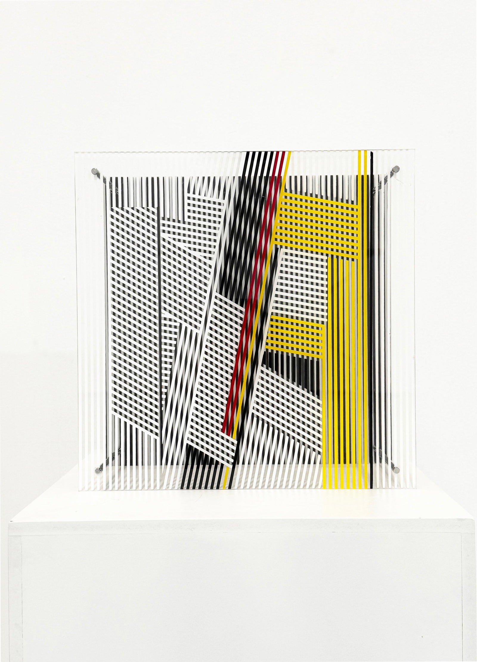 JESUS RAFAEL SOTO, Sotomagie I, 1967: Artist: Jesus Rafael SotoTitle: Sotomagie IYear: 1967Medium: Silkscreen on plexiglass.Size: 34.5 x 34.5 x 8 cm.Signature: Signed and numbered on a label affixed to the reverse.Condition: