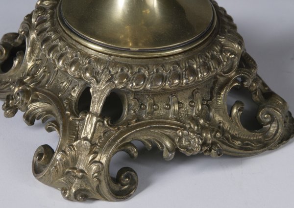 Late 20th C. Brass Rococo Style Five Light Candel - 3