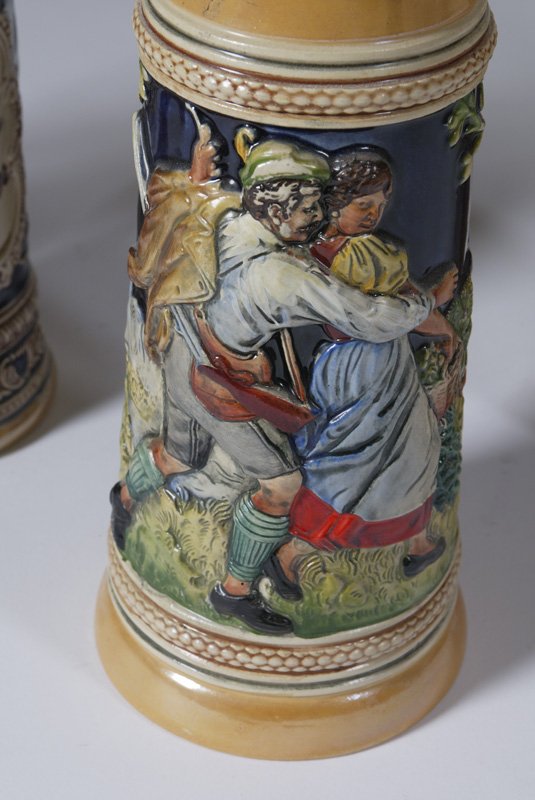 Collection Of 4 20th C. Porcelain Beer Steins - 5
