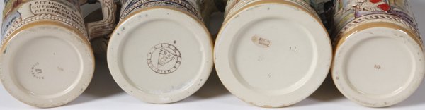 Collection Of 4 20th C. Porcelain Beer Steins - 6
