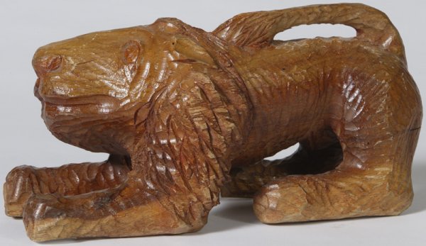 Hand Carved Folk Art Lion In The Style Of Schimmel