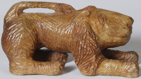 Hand Carved Folk Art Lion In The Style Of Schimmel - 2