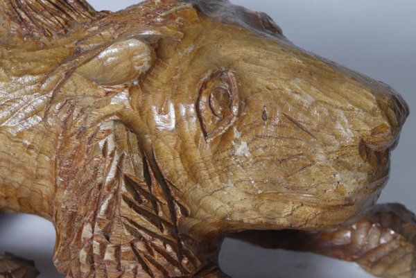 Hand Carved Folk Art Lion In The Style Of Schimmel - 3