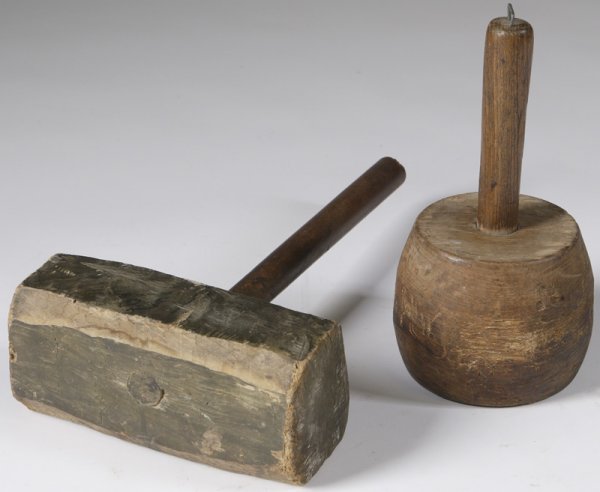 Collection Of Two Rustic Wood Mallets