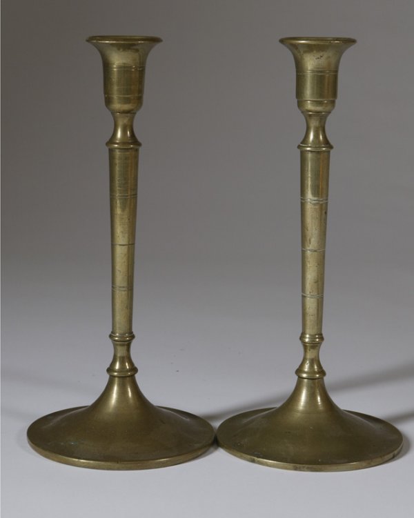 Pair Of Early 20th C. Brass Candlesticks