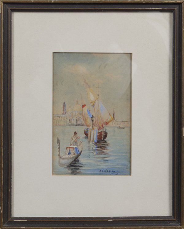 A. Eriesson, Watercolor of Venetian Canal