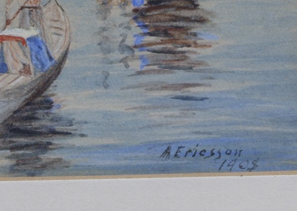 A. Eriesson, Watercolor of Venetian Canal - 2
