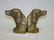 47: Pair of Brass Dog Head Weighted Bookends
