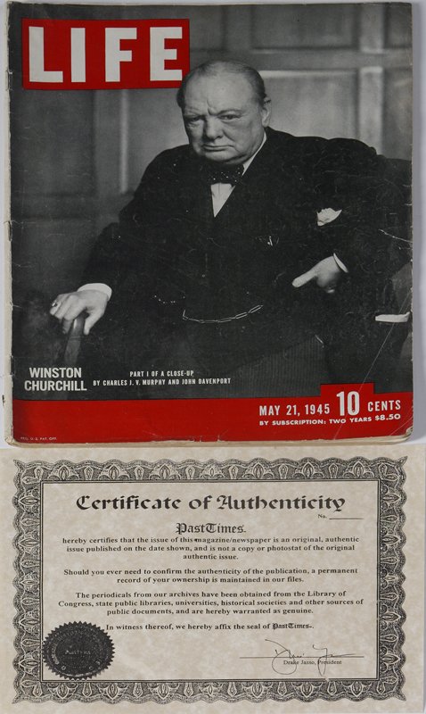 Vintage May 21, 1945 Winston Churchill Life Mag.