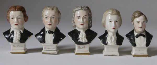 Collection Of 5 20th C, Porcelain Busts Of Compose