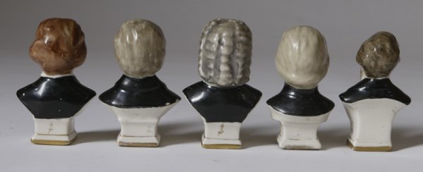 Collection Of 5 20th C, Porcelain Busts Of Compose - 2