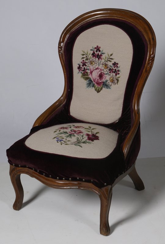 Victorian Upholstered Lady's Slipper Chair