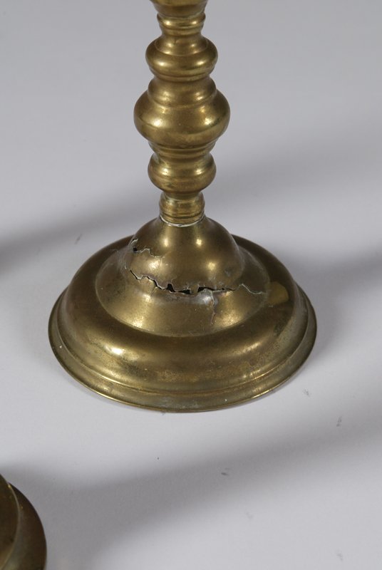 Collector's Lot Of 3 19th C. Brass Candlesticks - 2