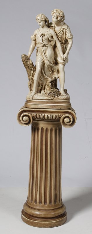20th C. Composition Sculpture On Pedestal