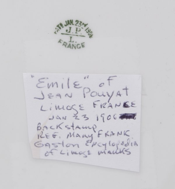 Emile Of Jean Pouyat Hand Paint. Limoges Plate - 4